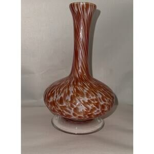 Italian Murano Art Glass Stretched Swirl Pedestal Vase